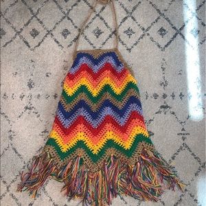 Crochet rainbow halter